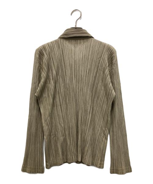 PLEATS PLEASE（プリーツプリーズ）PLEATS PLEASE (プリーツプリーズ) プリーツジップシャツ ベージュ サイズ:4の古着・服飾アイテム