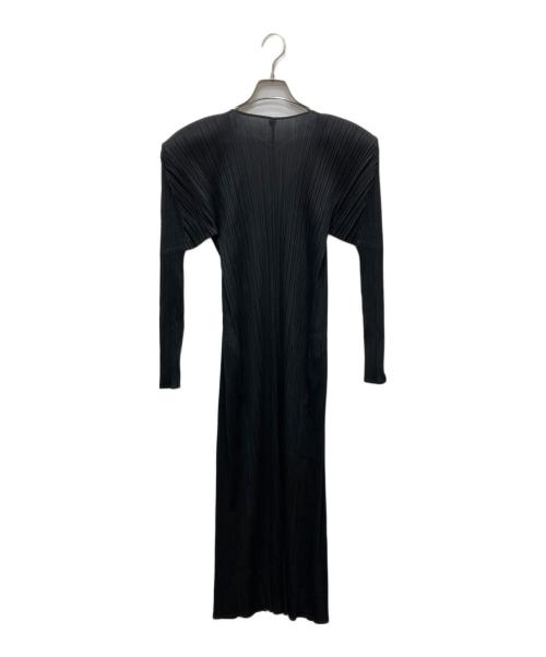 PLEATS PLEASE（プリーツプリーズ）PLEATS PLEASE (プリーツプリーズ) プリーツロングカーディガン ブラック サイズ:3の古着・服飾アイテム