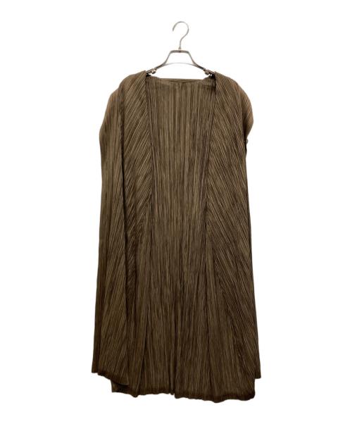 PLEATS PLEASE（プリーツプリーズ）PLEATS PLEASE (プリーツプリーズ) シャツワンピース ブラウン サイズ:2の古着・服飾アイテム