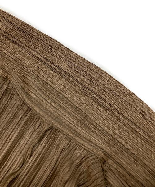 PLEATS PLEASE（プリーツプリーズ）PLEATS PLEASE (プリーツプリーズ) シャツワンピース ブラウン サイズ:2の古着・服飾アイテム