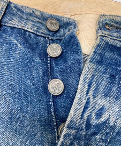 mina perhonen（ミナ ペルホネン）mina perhonen (ミナ ペルホネン) ダメージ加工デニムパンツ インディゴ サイズ:38の古着・服飾アイテム