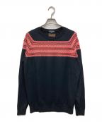 JOHN SMEDLEY×MEN'S BIGIジョンスメドレー×メンズビギ）の古着「ニット」｜レッド×ブラック