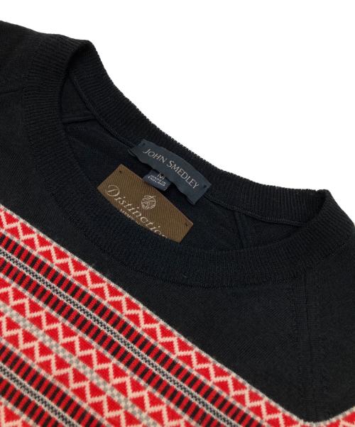JOHN SMEDLEY（ジョンスメドレー）JOHN SMEDLEY (ジョンスメドレー) MEN'S BIGI (メンズビギ) ニット レッド×ブラック サイズ:Mの古着・服飾アイテム