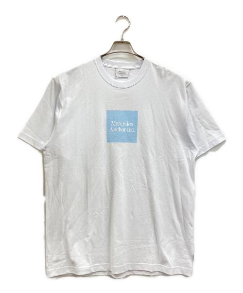 Mercedes Anchor（（メルセデスアンカー））Mercedes Anchor (（メルセデスアンカー）) Graph Paper Logo Tee ホワイト サイズ:XLの古着・服飾アイテム