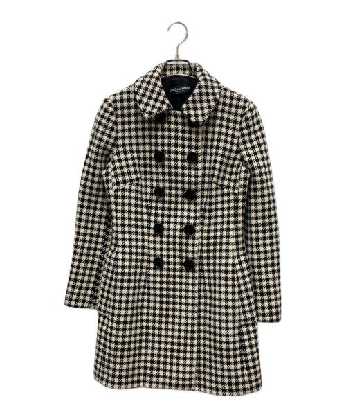 DOLCE & GABBANA（ドルチェ＆ガッバーナ）DOLCE & GABBANA (ドルチェ＆ガッバーナ) ダブルブレストコート ブラック×ベージュ サイズ:42の古着・服飾アイテム
