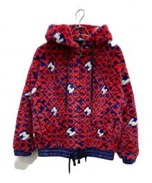 MONCLER GRENOBLE（モンクレール グルノーブル）の古着「フェイクファージャケット」｜ブルー×レッド