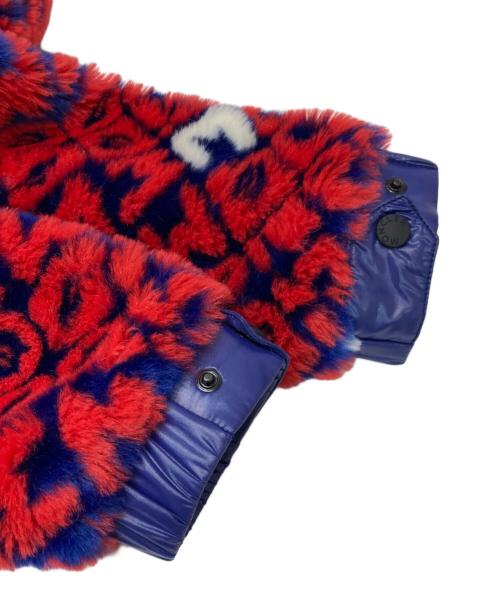 MONCLER GRENOBLE（モンクレール グルノーブル）MONCLER GRENOBLE (モンクレール グルノーブル) フェイクファージャケット ブルー×レッド サイズ:XSの古着・服飾アイテム