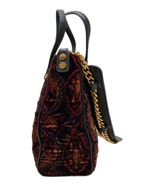 ETRO（エトロ）ETRO (エトロ) 総柄チェーン2WAYバッグ レッドの古着・服飾アイテム