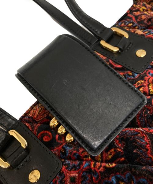 ETRO（エトロ）ETRO (エトロ) 総柄チェーン2WAYバッグ レッドの古着・服飾アイテム