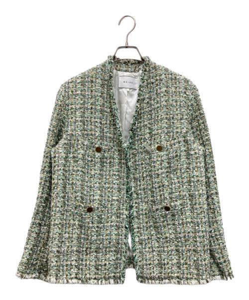 BEIGE（ベイジ）BEIGE (ベイジ) オーバーサイズツイードジャケット グリーン サイズ:4の古着・服飾アイテム