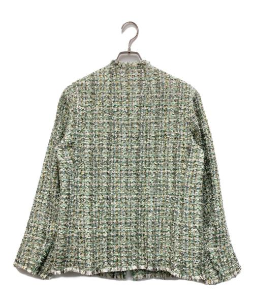BEIGE（ベイジ）BEIGE (ベイジ) オーバーサイズツイードジャケット グリーン サイズ:4の古着・服飾アイテム