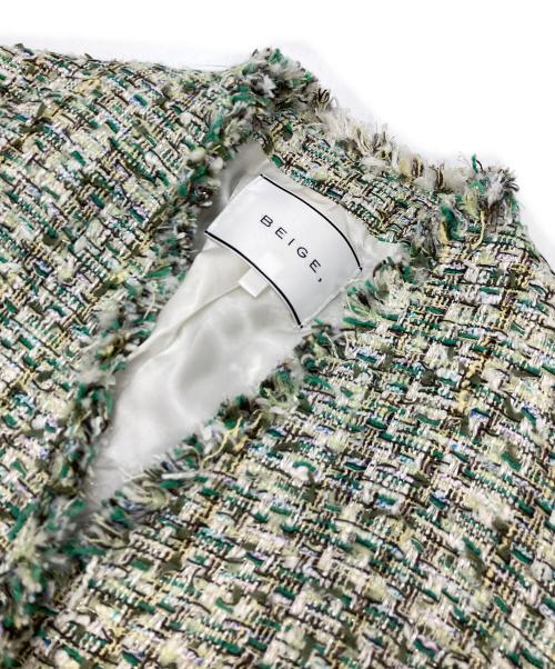 BEIGE（ベイジ）BEIGE (ベイジ) オーバーサイズツイードジャケット グリーン サイズ:4の古着・服飾アイテム