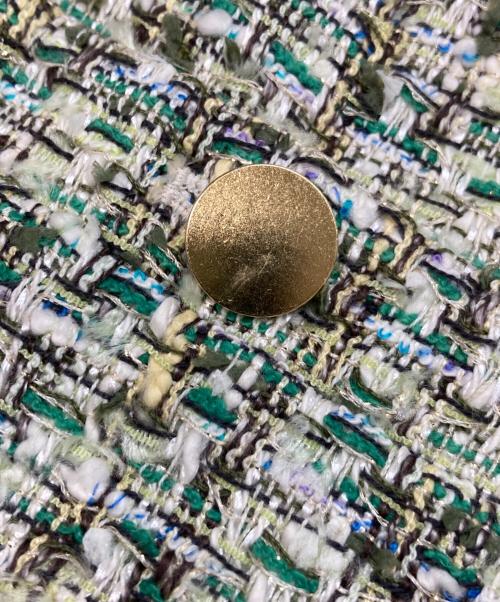 BEIGE（ベイジ）BEIGE (ベイジ) オーバーサイズツイードジャケット グリーン サイズ:4の古着・服飾アイテム