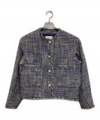 23区ニジュウサンク）の古着「GIOLICA ボタン ツイード ジャケット」｜ネイビー×ベージュ
