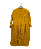 nest Robeネストローブ）の古着「リネン近江晒 前開きシャツワンピース」｜イエロー