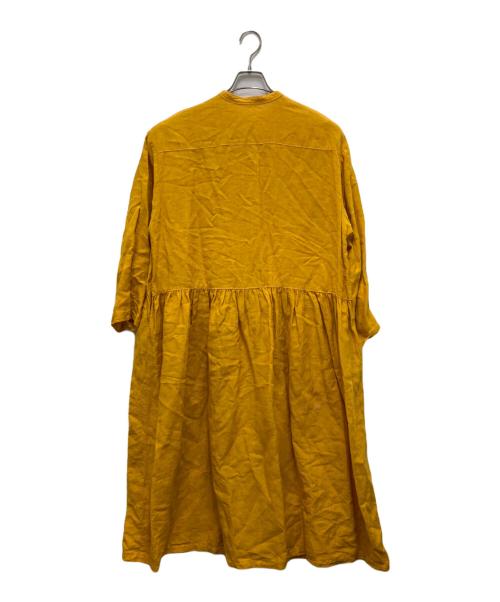 nest Robe（ネストローブ）nest Robe (ネストローブ) リネン近江晒 前開きシャツワンピース イエロー サイズ:FREEの古着・服飾アイテム