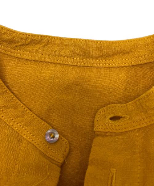nest Robe（ネストローブ）nest Robe (ネストローブ) リネン近江晒 前開きシャツワンピース イエロー サイズ:FREEの古着・服飾アイテム