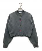 EMMEL REFINESエメル リファインズ）の古着「ビジューミニカーディガン」｜グレー