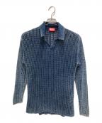 DIESELディーゼル）の古着「ニットポロシャツ」｜ブルー