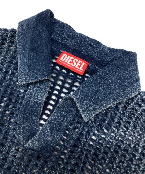 DIESEL（ディーゼル）DIESEL (ディーゼル) ニットポロシャツ ブルー サイズ:Sの古着・服飾アイテム