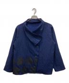 慈雨ジウ）の古着「変形シャツ」｜ブルー