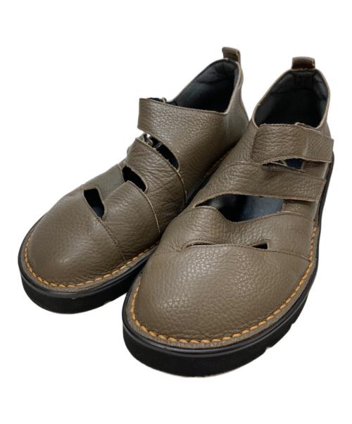 慈雨（ジウ）慈雨 (ジウ) シューズ ブラウン サイズ:24.5の古着・服飾アイテム