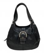 COACHコーチ）の古着「ホーボー ショルダーバッグ」｜ブラック
