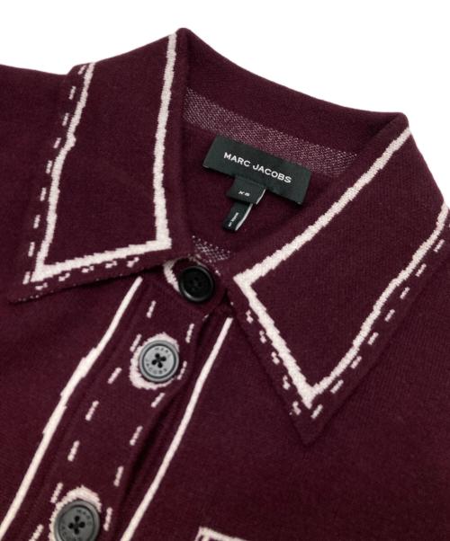 MARC JACOBS（マークジェイコブズ）MARC JACOBS (マークジェイコブズ) トロンプルイユ ニット ボタン ダウンニットシャツ ボルドー サイズ:XSの古着・服飾アイテム