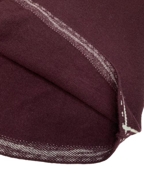 MARC JACOBS（マークジェイコブズ）MARC JACOBS (マークジェイコブズ) トロンプルイユ ニット ボタン ダウンニットシャツ ボルドー サイズ:XSの古着・服飾アイテム