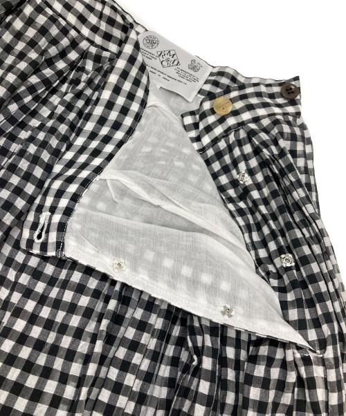 R&D.M.Co-OLDMAN'S TAILOR（オールドマンズテーラー）R&D.M.Co-OLDMAN'S TAILOR (オールドマンズテーラー) コットンシルクギンガムチェックスカート グレー サイズ:Mの古着・服飾アイテム