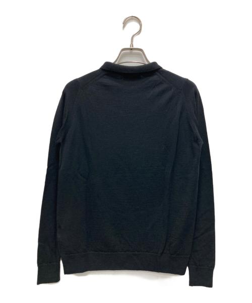 JOHN SMEDLEY（ジョンスメドレー）JOHN SMEDLEY (ジョンスメドレー) ウールニットポロシャツ ブラック サイズ:Mの古着・服飾アイテム