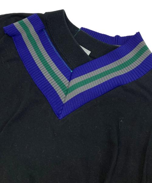 kolor/BEACON（カラービーコン）kolor/BEACON (カラービーコン) 襟デザインVネックTシャツ ブラック サイズ:2の古着・服飾アイテム