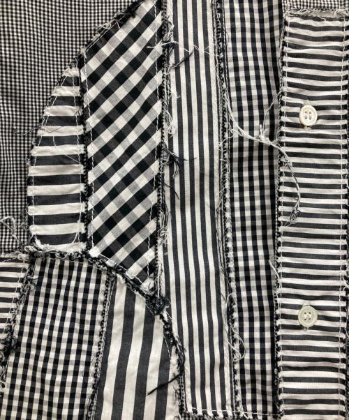 COMME des GARCONS HOMME（コムデギャルソン オム）COMME des GARCONS HOMME (コムデギャルソン オム) チェックパッチワークパターンシャツ グレー サイズ:Mの古着・服飾アイテム
