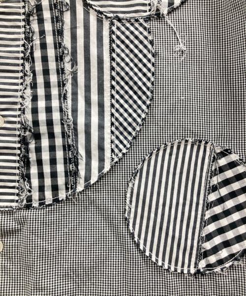 COMME des GARCONS HOMME（コムデギャルソン オム）COMME des GARCONS HOMME (コムデギャルソン オム) チェックパッチワークパターンシャツ グレー サイズ:Mの古着・服飾アイテム