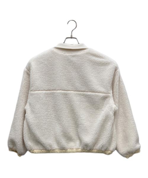 LACOSTE（ラコステ）LACOSTE (ラコステ) リブニットスタンドカラーボアジャケット ホワイト サイズ:38の古着・服飾アイテム