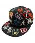 New Era（ニューエラ）の古着「Team Logo Allover MLBキャップ」｜ブラック
