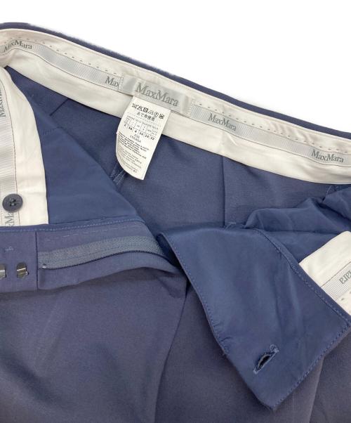 MaxMara（マックスマーラ）MaxMara (マックスマーラ) ストレッチレーヨンスラックスパンツ ブルー サイズ:36の古着・服飾アイテム