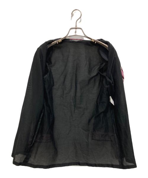 LEONARD FASHION（レオナールファッション）LEONARD FASHION (レオナールファッション) 花柄切替テーラードジャケット ブラック サイズ:9Rの古着・服飾アイテム