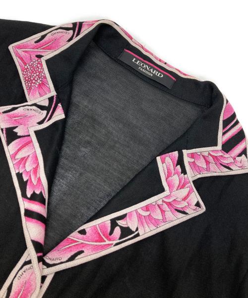 LEONARD FASHION（レオナールファッション）LEONARD FASHION (レオナールファッション) 花柄切替テーラードジャケット ブラック サイズ:9Rの古着・服飾アイテム
