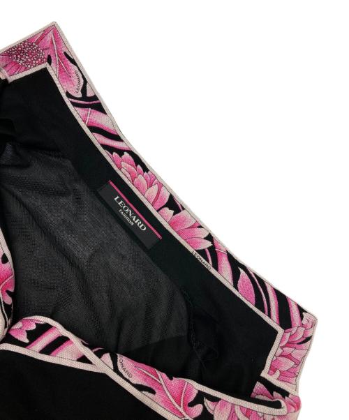 LEONARD FASHION（レオナールファッション）LEONARD FASHION (レオナールファッション) 花柄切替テーラードジャケット ブラック サイズ:9Rの古着・服飾アイテム