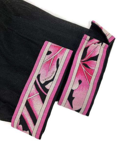 LEONARD FASHION（レオナールファッション）LEONARD FASHION (レオナールファッション) 花柄切替テーラードジャケット ブラック サイズ:9Rの古着・服飾アイテム