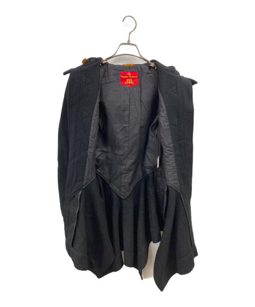 Vivienne Westwood RED LABEL（ヴィヴィアンウエストウッドレッドレーベル）Vivienne Westwood RED LABEL (ヴィヴィアンウエストウッドレッドレーベル) 変形フレアダッフルコート ブラック サイズ:2の古着・服飾アイテム