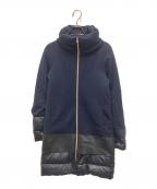 HERNOヘルノ）の古着「ニット切替レイヤードロングダウンジャケット」｜ネイビー