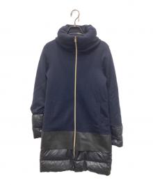 HERNO（ヘルノ）の古着「ニット切替レイヤードロングダウンジャケット」｜ネイビー