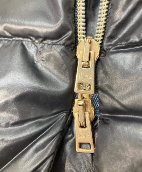 HERNO（ヘルノ）HERNO (ヘルノ) ニット切替レイヤードロングダウンジャケット ネイビー サイズ:42の古着・服飾アイテム