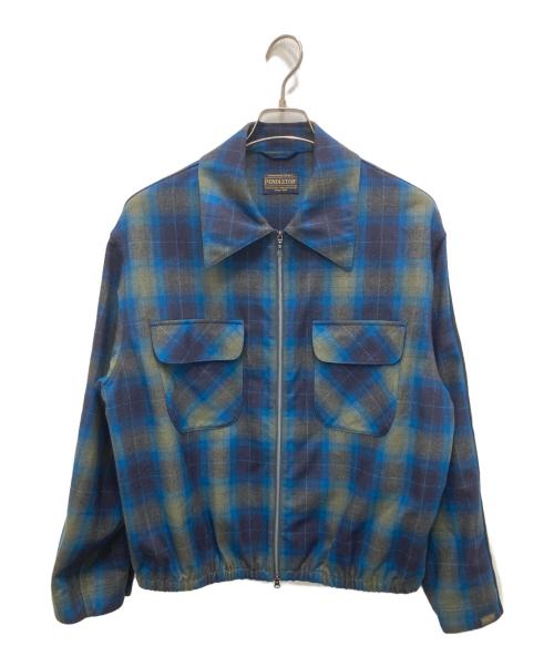 PENDLETON（ペンドルトン）PENDLETON (ペンドルトン) CONVERSE TOKYO (コンバーストウキョウ) SIDE LINE CHECKED JACKET ブルー サイズ:2の古着・服飾アイテム