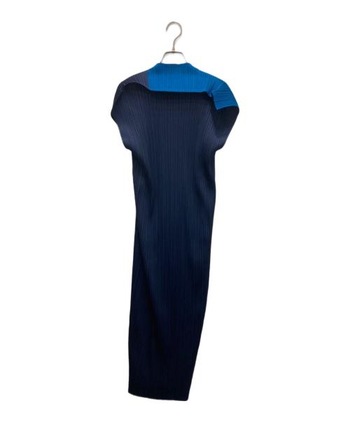 PLEATS PLEASE（プリーツプリーズ）PLEATS PLEASE (プリーツプリーズ) MODULE Dress ブルー×ネイビー サイズ:3の古着・服飾アイテム