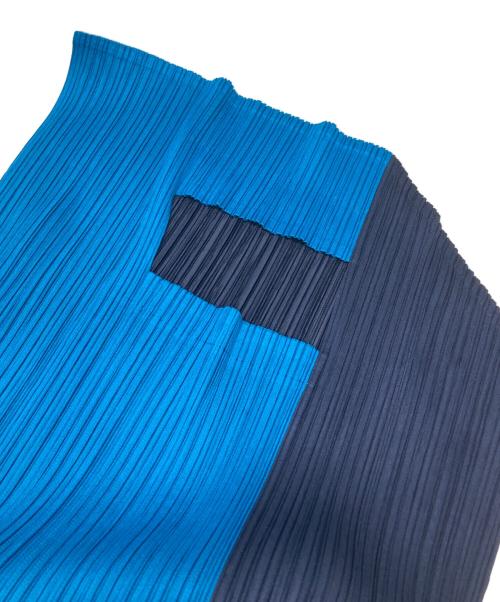 PLEATS PLEASE（プリーツプリーズ）PLEATS PLEASE (プリーツプリーズ) MODULE Dress ブルー×ネイビー サイズ:3の古着・服飾アイテム