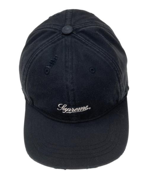 SUPREME（シュプリーム）Supreme (シュプリーム) Distressed Script 6-Panel Black ブラックの古着・服飾アイテム