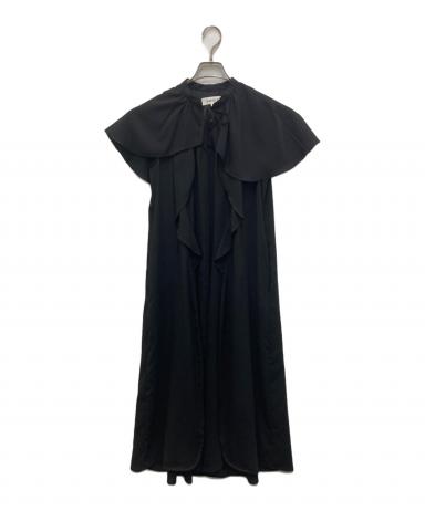 中古・古着通販】ENFOLD (エンフォルド) CAPE−SLEEVE DRESS ブラック